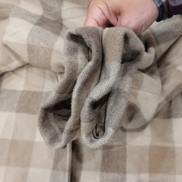 Vintage Wool Cleo Blazer Coat Womens 10 Tan Grey Plaid Acadamia Spring - Picture 13 of 13